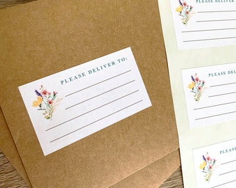 Please Deliver to Stickers and Mailing Labels Pack of 16 Blank Recipient Address Stickers for Penpals, Envelope Stickers