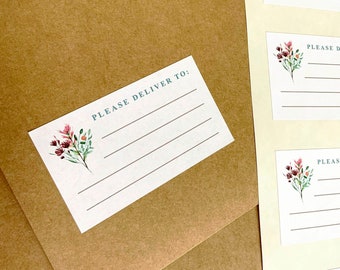 Mailing Labels Pack of 16 Blank Recipient Address Stickers for Penpals, Please Deliver to Labels, Envelope Stickers