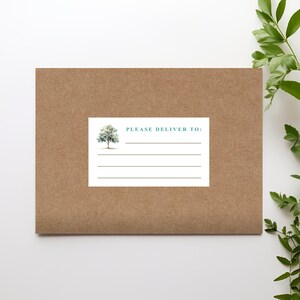 Bezorgen op etiketten met lenteboom, set van 16 postetiketten, blanco adresstickers ontvanger voor penvrienden, envelopstickers