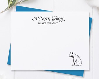 Personalized Stationery Card Set with Bear, Flat Notecards with Envelopes, Personal or Small Business Stationery Thank You Cards