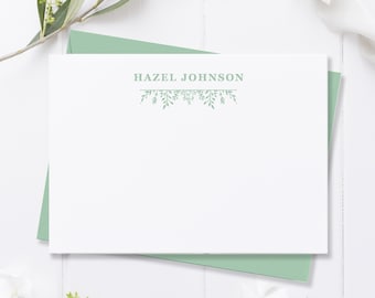 Personalized Stationery Set, Custom Note Cards, Flat Notecards with Envelopes, Personal or Small Business Stationery Thank You Cards