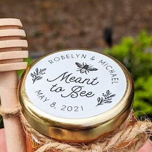 Meant to Bee Wedding Favor Stickers, Honey jar favors, Meant to bee labels, Honey Bee Party, Wedding honey labels