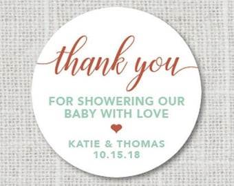 Baby Shower Stickers, Thank You Baby Shower Stickers for Favors, Custom Party Favor Stickers, Thank You Invitation Stickers