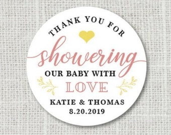 Baby Shower Sticker, Thank You Favor Stickers, Baby Shower Stickers for Favors, Baby Shower Thank You For Shower
