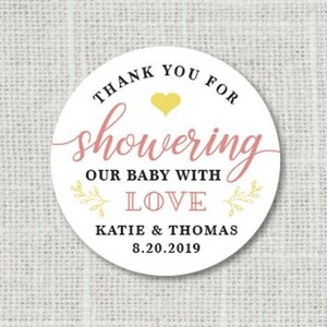 Baby Shower Stickers, Thank You Favor Stickers, Baby Shower Stickers For Favors, Baby Shower Thank You For Showering Our Baby