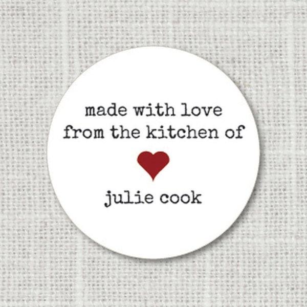 From the Kitchen of Stickers, Made with Love Stickers, Personalized Food Labels, Favor Labels, Baked Good Stickers, Food Stickers