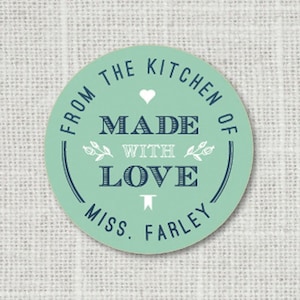 From the Kitchen of Stickers, Made with Love Stickers, Personalized Favor Stickers, Baked Good Stickers, Custom Food Stickers