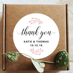 Wedding Thank You Stickers, Welcome Stickers, Custom Thank You Wedding Labels, Personalized Favor Stickers or Envelope Seals