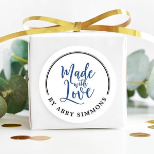 Made with Love Stickers, Handmade with Love Gift Stickers or Favor Labels, Baked Good Stickers, Homemade Stickers