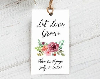 Eucalyptus Wedding Favor Tags FS-301-003 Let Love Grow Wedding Hang Tags