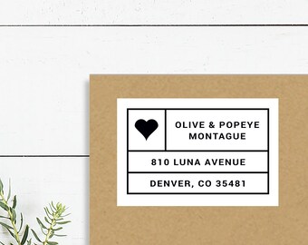 Address Labels Feminine Heart Romantic Return Address Labels Custom Address Labels Address Sticker Address Label Sticker Diana
