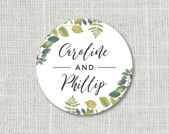 Greenery Wedding Stickers Woodland Wedding Favor Stickers Monogram Wedding Stickers Custom Wedding Sticker Monogram Greenery Favor Stickers Rustic Wedding F11:39