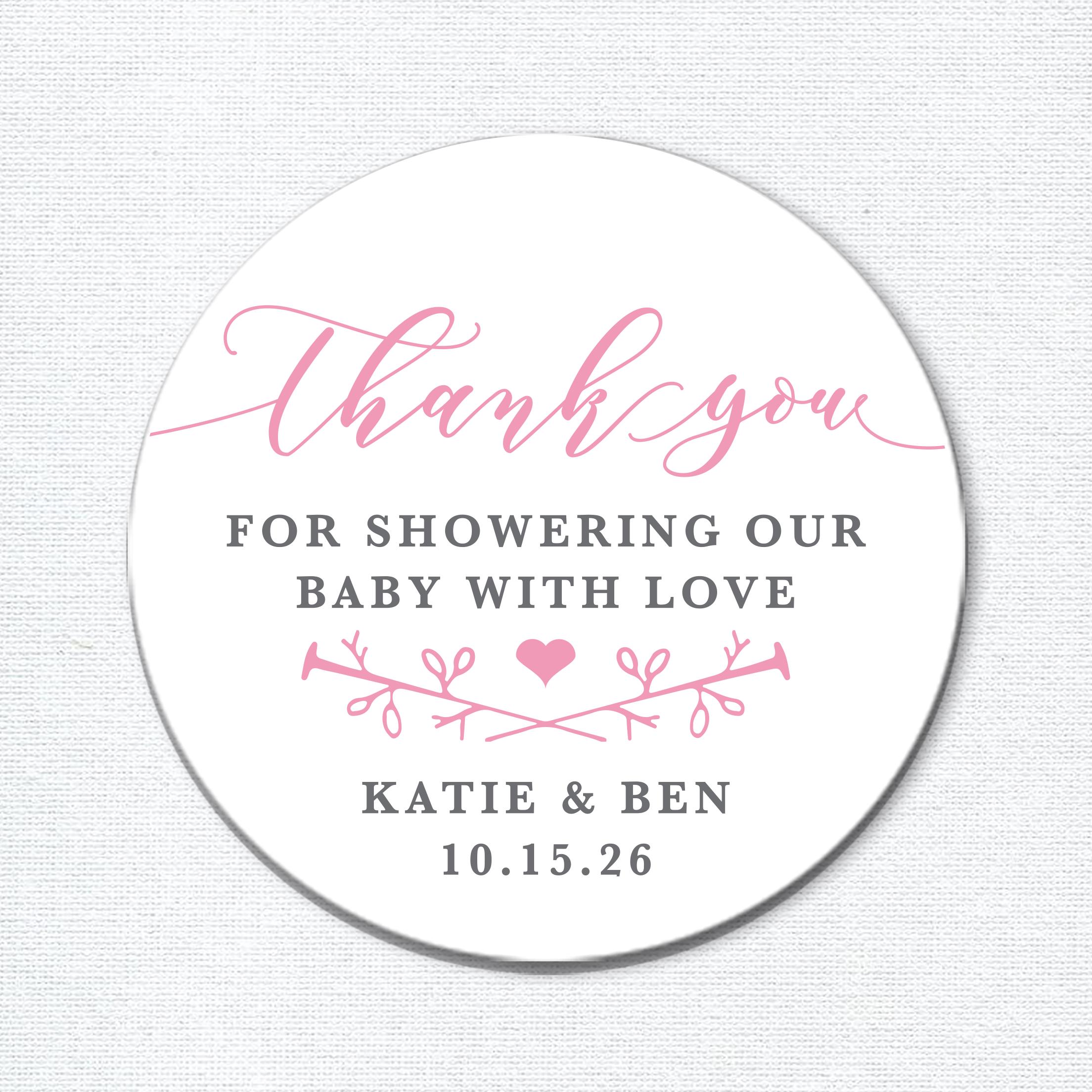 Thank You Baby Shower Stickers for Favors, Baby Boy or Girl Thank You ...