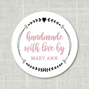 Handgemachte Mit Liebe Sticker, handgemachte Sticker, Made with Love Geschenkaufkleber, Gastgeschenk Etiketten, Gebackene Aufkleber