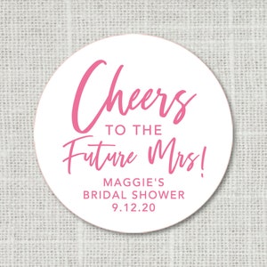 Cheers to the Future Mrs, Bridal Shower Sticker, Thank you Stickers, Bridal Shower Stickers for Favor