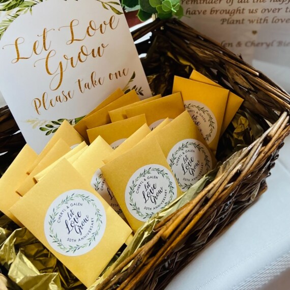 Adesivi Let Love Grow, adesivi per matrimonio succulento, adesivi per