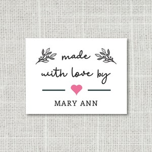 Personalisierte Sticker mit Liebe, Handgemacht mit Liebe, Set von 28 personalisierten Geschenkaufklebern, GastgeschenkEtiketten, Geschenkaufkleber, Gastgeschenk Sticker