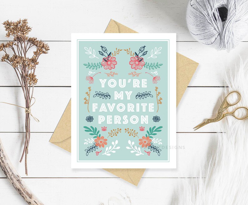 You're My Favorite Person Card Greeting Card Funny Blank | Etsy