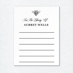 Personalized Bookplate Message Stickers, Set of 8 Custom Honey Bee For the Library of Sticker Set