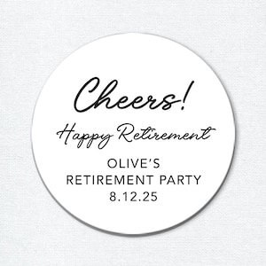 Proost pensioen partij gunst stickers, aangepaste dank u etiketten voor geschenken of envelopzegels, gelukkige pensionering traktatie tas stickers