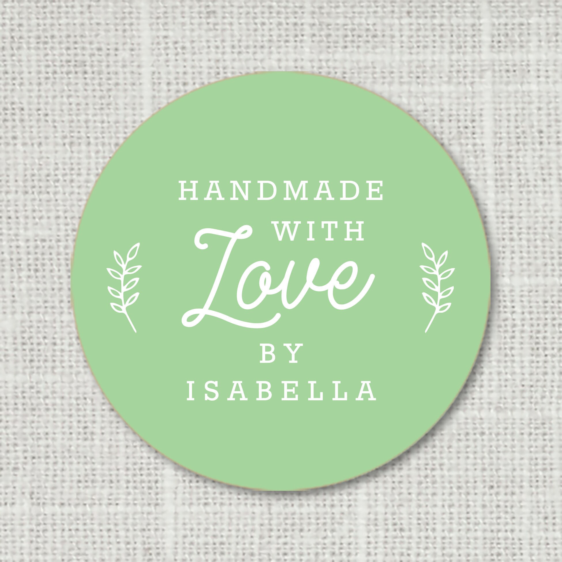 Custom Handmade With Love Stickers Handmade Stickers Made Etsy