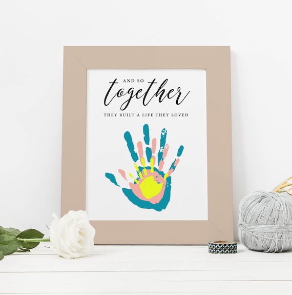 Pearhead Clear Family Handprint Frame, Family Print Keepsake, Multicolor DIY Art