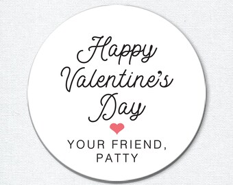 Pegatinas personalizadas para el día de San Valentín, San Valentín para niños personalizados para la escuela, etiquetas de San Valentín para el aula