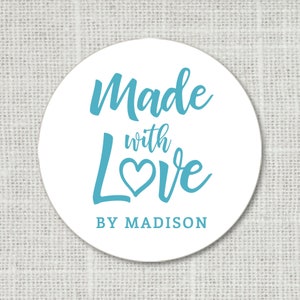 Custom Made with Love Sticker, Handmade with Love, Personalisierte Geschenkaufkleber, Geschenketiketten, Geschenkaufkleber, Gastgeschenk Sticker