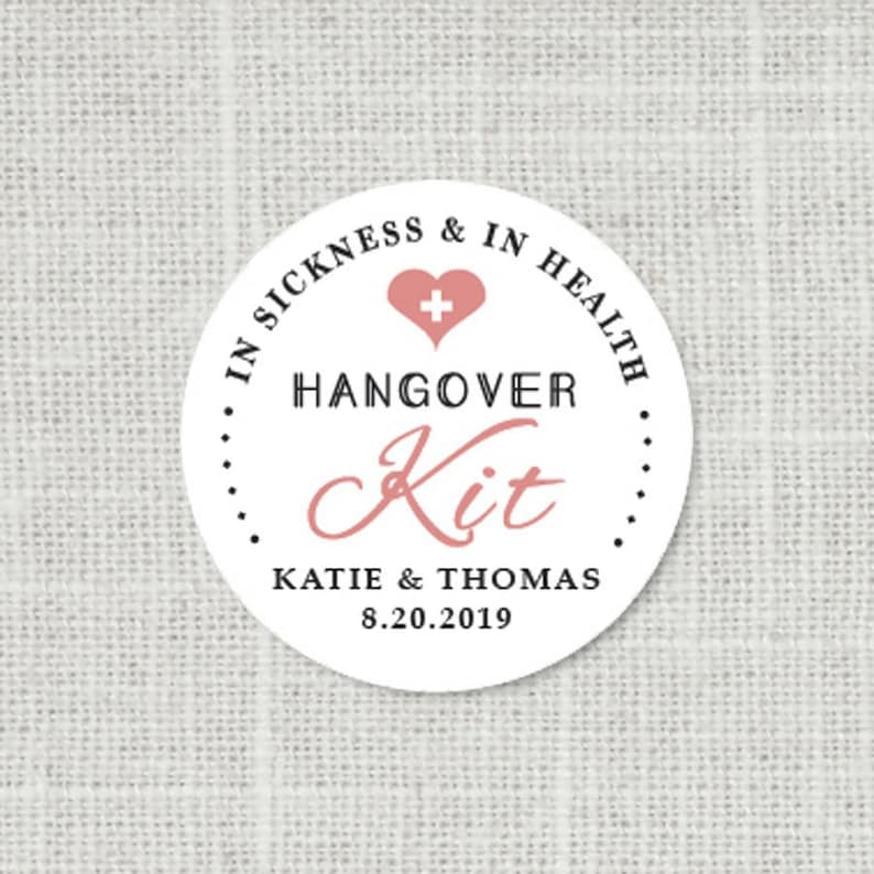 Hangover Kit Labels Wedding Favor Stickers Bachelorette | Etsy