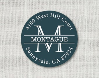 Monogram Address Stickers, Envelope Seals, Custom Return Address Label, Classic Personalized Address Stickers