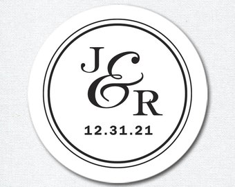 Monogram stickers for wedding envelope seals, Monogram Favor Stickers, Initial stickers