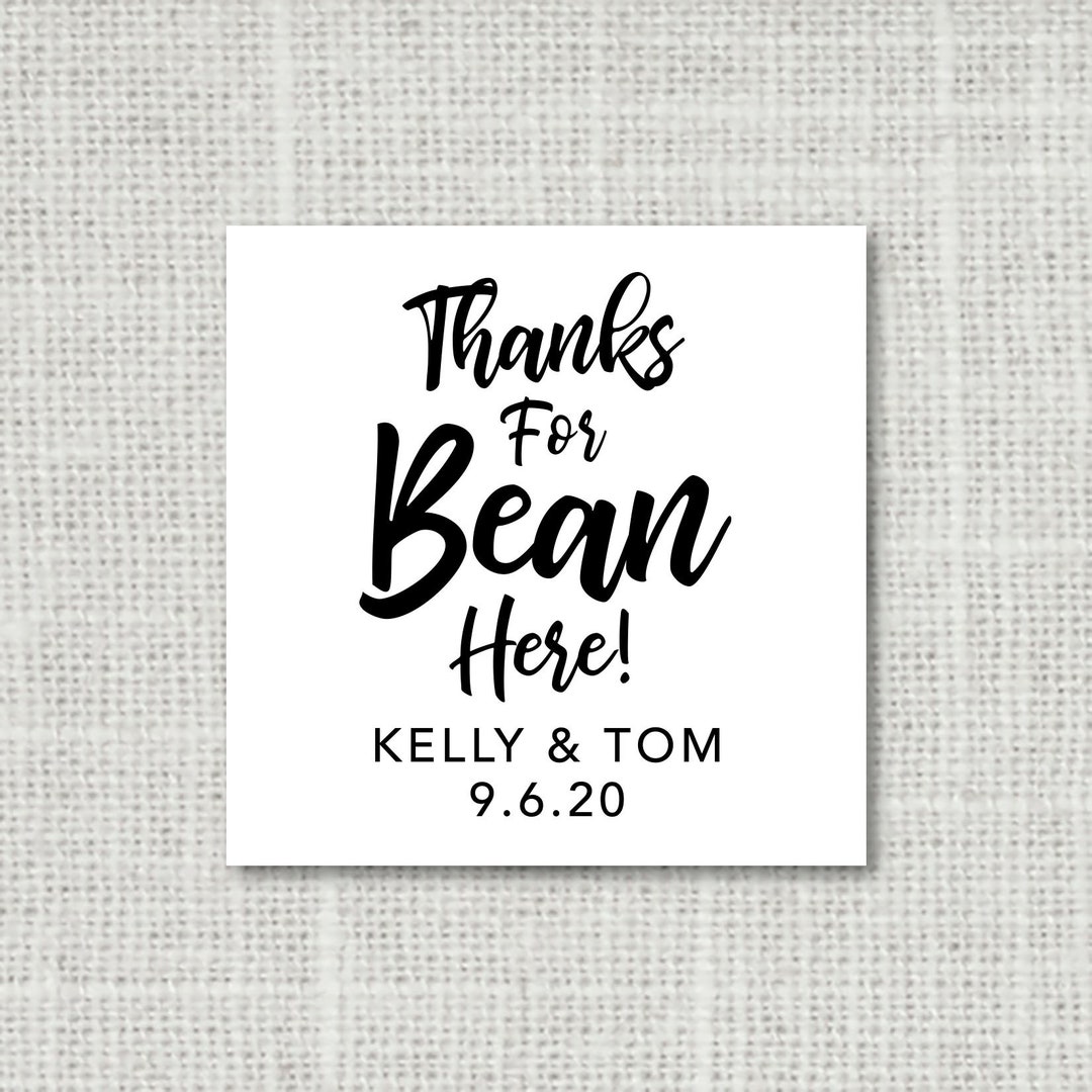 Thanks for Bean Here Coffee Bean Favor Coffee Favour Coffee Etsy