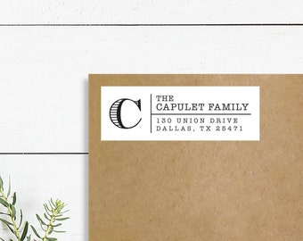 Monogram Return Address Labels, Custom Address Labels, Monogram Personalized Address Stickers, Modern Return Address Label, 12:7