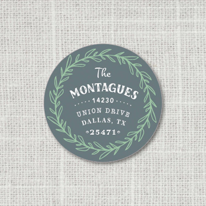 Garden Themed Party Envelope Seals Greenery Address Stickers with Wreath Holiday Return Address Labels F8:38