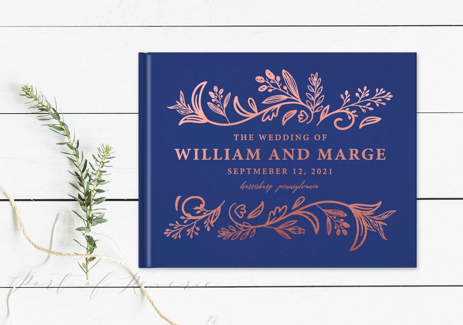 Floral Wedding Guest Book Modern Wedding Guestbook Etsy