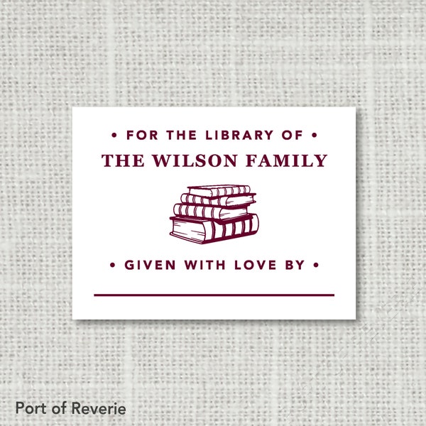 Personalized Book Plate Stickers, For the Library of Stickers, This Book Belongs to, Custom Library book labels