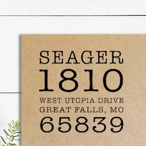 Typewriter Address Stamp, Self Inking Stamp or Wooden Stamp, Custom Return Address Stamp, Custom Address Stamper