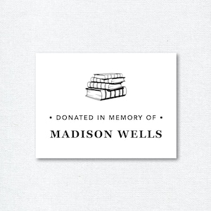 Ex libris commemorativo per donazione, adesivi in amorevole memoria, etichette personalizzate non ti scordar di me per funerali, adesivi personalizzati per biblioteca, regalo da leggere