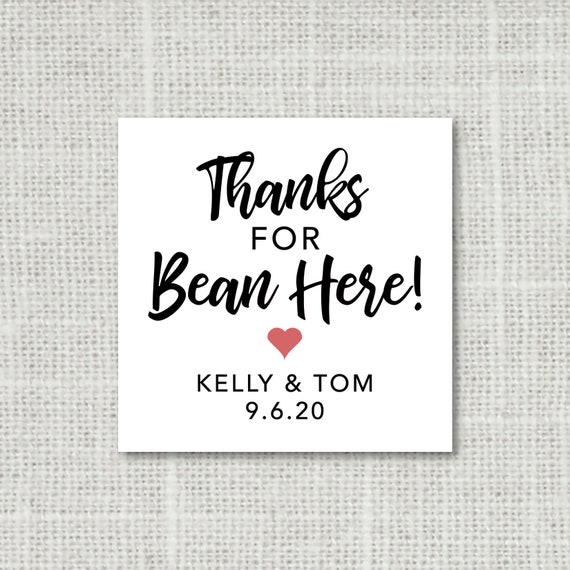 Thanks for Bean Here Stickers Coffee Bean Favor Coffee Etsy
