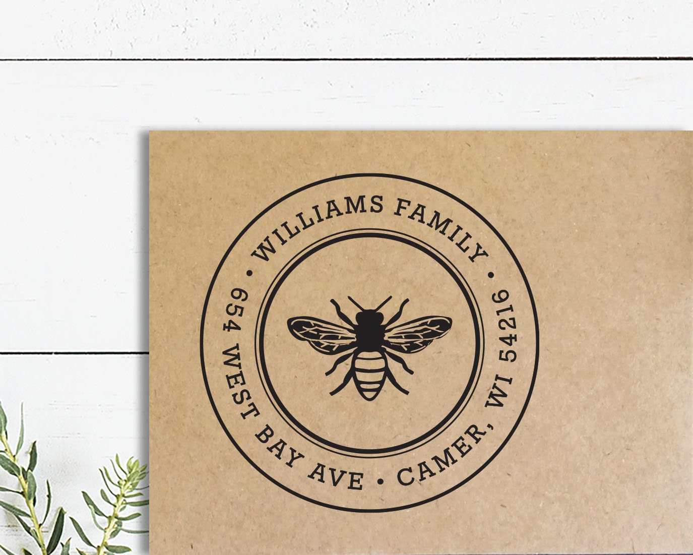 Your Name Here Custom Apiaries Thin Bee Stamp