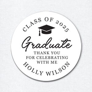 Pegatinas de agradecimiento para la graduación de 2025, etiquetas para obsequios de fiesta o sellos para sobres, etiquetas personalizadas para la clase de 2025