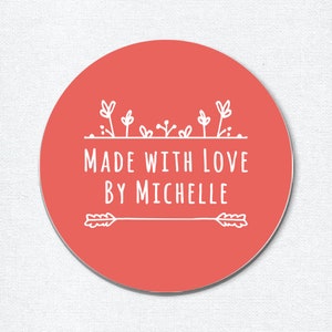 Custom Made with Love Sticker, Handmade with Love, Personalisierte Geschenkaufkleber, Geschenketiketten, Geschenkaufkleber, Gastgeschenk Sticker
