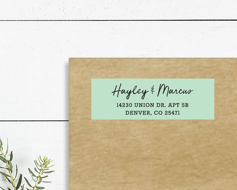 Modern Address Stickers With Script Lettering Set of 40 Etsy