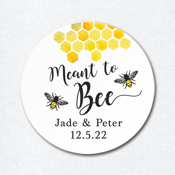 Meant to bee favor stickers, Honey jar favor stickers or seed packet labels, Honey Themed Baby Shower or Bridal Shower
