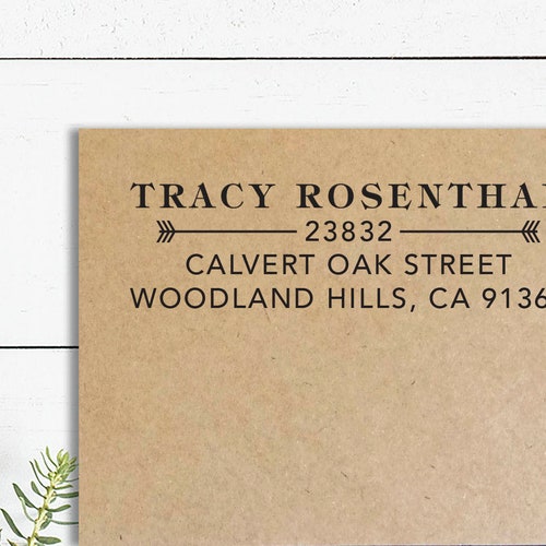 Greenery Address Stamp Self Inking or Wooden Rubber Stamp Etsy