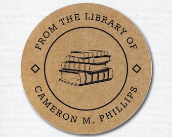 Custom Book Labels, From the Library of Stickers, Stack of Book Stickers, This Book Belongs to Stickers