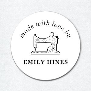 Nähmaschine Made with Love Aufkleber, mit Liebe genäht, personalisierte benutzerdefinierte Etiketten, Small Business
