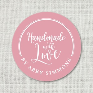 Handgemachte Mit Liebe Sticker, handgemachte Sticker, Made with Love Geschenkaufkleber, Gastgeschenk Etiketten, Gebackene Aufkleber
