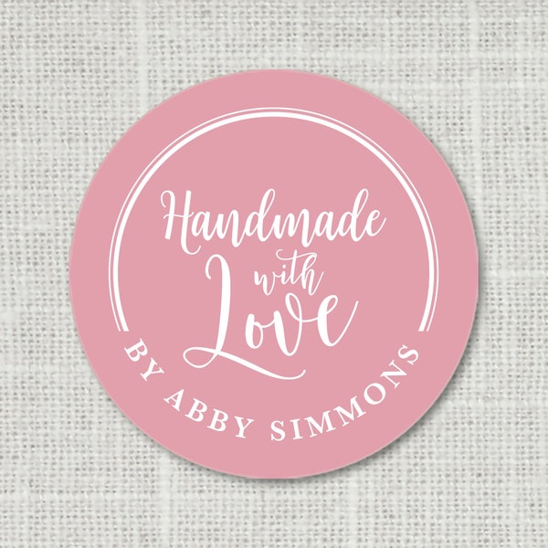 Custom Handmade with Love Stickers, Handmade Stickers, Made with Love Gift Stickers, Favor Labels, Baked Good Stickers