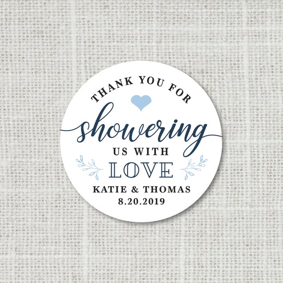 Thank You For Showering Us With Love Personalized Round Bridal Shower